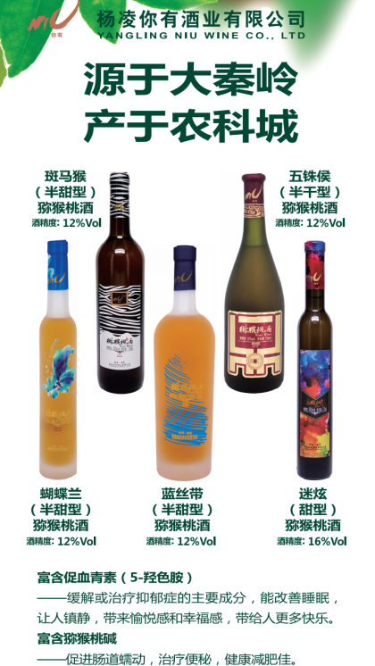 你有猕猴桃酒、桑葚酒～来自大秦岭的佳酿。好喝、时尚、绿色、养生，品种全，性价比高