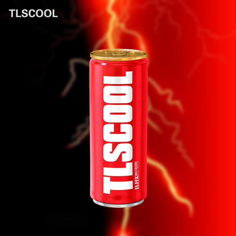 特思拉酷全麦精酿啤酒��，320红色纤体罐，8.5度麦芽，3度酒精，包装大气简单