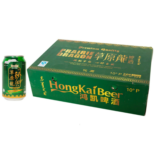 草原龙啤酒绿罐320mlX24