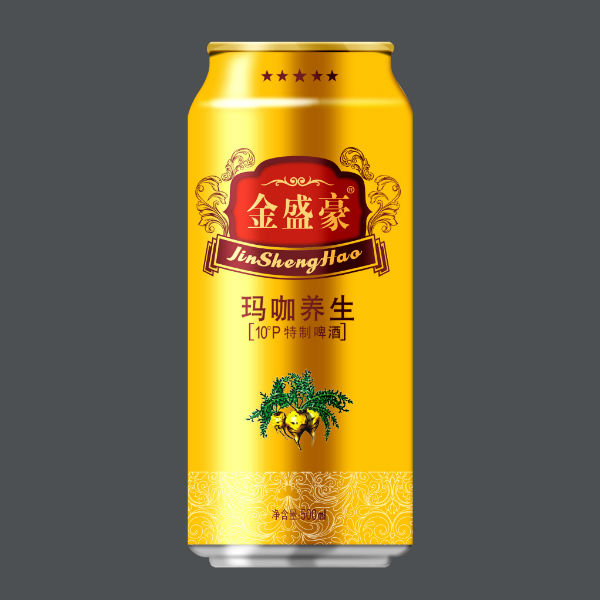 金盛豪玛咖养生啤酒500ml罐装